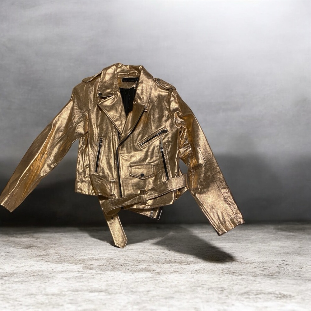Zara Rose Gold Leather Jacket